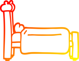 warm gradient line drawing of a cartoon bed png