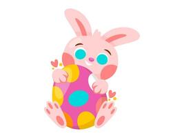 easter design with modern illustration concept style for badge happy easter egg sticker illustration vector