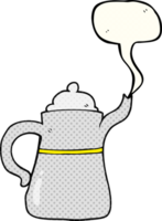 mano disegnato comico libro discorso bolla cartone animato caffè pentola png