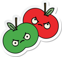 Aufkleber eines niedlichen Cartoon-Äpfels png