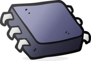 hand dragen tecknad serie dator chip png