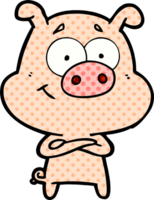 cochon dessin animé heureux png