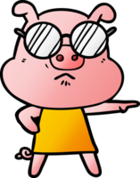 Cartoon wütendes Schwein png