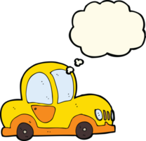 Cartoon-Auto mit Gedankenblase png