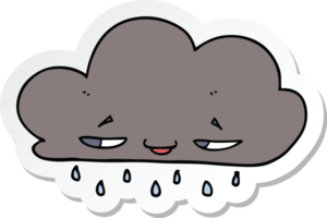 sticker of a cartoon rain cloud png