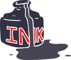 cartoon doodle spilled ink bottle png