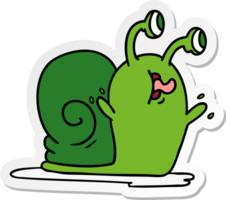 hand drawn sticker cartoon of a slimy snail png