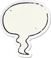 verontruste sticker van een cartoon tekstballon png