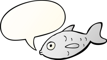 cartoon fish with speech bubble in smooth gradient style png