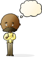 cartoon grandfather with thought bubble png