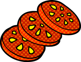 doodle de desenho animado tomate fatiado png