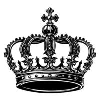 AI generated Crown black and white king vector