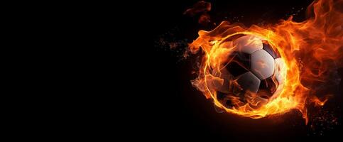 AI generated Innovative Soccer ball fire mockup. Generate Ai photo