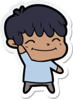 sticker of a happy cartoon boy png