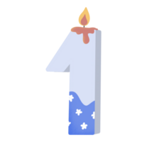 compleanno anniversario numero 1 candela torta png