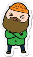 sticker of a cartoon man with beard png