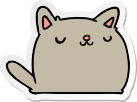 sticker cartoon illustration of cute kawaii cat png