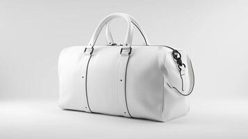 AI generated Blank White Duffle Bag Mockup photo