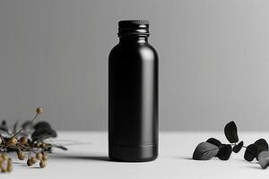 AI generated Realistic Blank Bottle Mockup photo