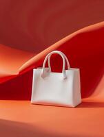 AI generated Blank White Handbag Mockup photo