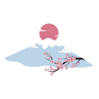 primavera sakura y montar fuji ilustración png