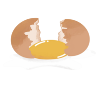 Cracked open egg illustration png