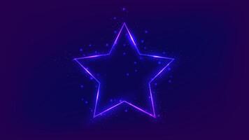 Neon frame in star form with shining effects vector