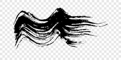 Black wavy grunge brush strokes vector