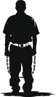 AI generated Silhouette prisoner black color only full body vector