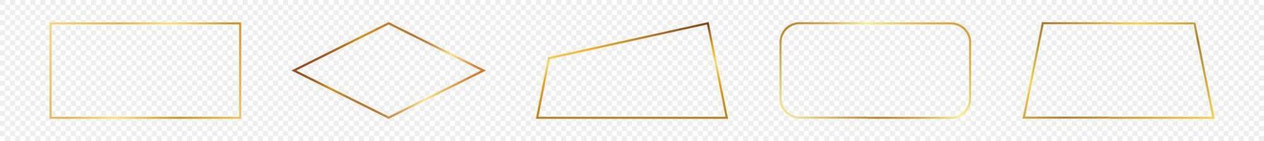 oro brillante diferente geométrico forma marco vector