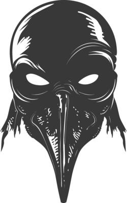 AI generated Silhouette plague mask black color only full