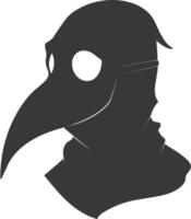 AI generated Silhouette plague mask black color only full vector