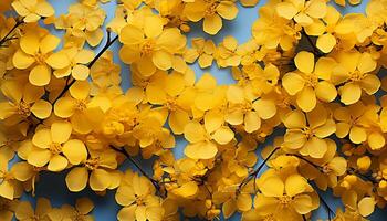 ai generado vibrante otoño árbol rama muestra naturaleza belleza en amarillo generado por ai foto