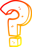 warm gradient line drawing of a cartoon question mark png