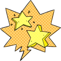 cartoon star with speech bubble in comic book style png