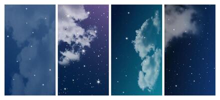 Night sky with many stars vector