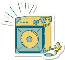 sticker of a tattoo style guitar amplifier png