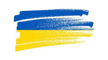 Ukrainian national flag in grunge style vector