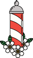 tattoo in traditional style of a barbers pole png