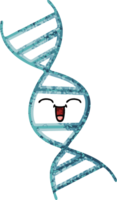 retro illustration style cartoon of a DNA strand png