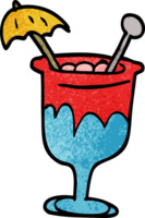 dessin animé doodle cocktail tropical png