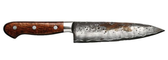 AI generated A close-up of a Chef's Knife, isolated on transparent background, kitchen and chef tool concept. png