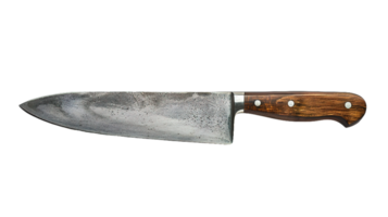 AI generated A close-up of a Chef's Knife, isolated on transparent background, kitchen and chef tool concept. png