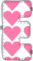 Pink Heart Alphabet, Valentine Doodle Letter E png