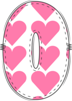 Pink Heart Alphabet, Valentine Doodle Letter O png