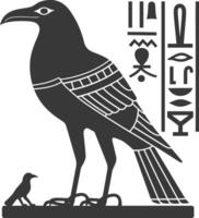 AI generated Silhouette single ancient egyptian hieroglyphs symbol logo black color only vector