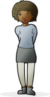 cartoon shy woman png