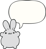 tekenfilm konijn met toespraak bubbel png