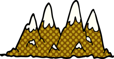 cartoon doodle mountain range png