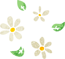 retro Illustration Stil schrullig Karikatur Blumen png